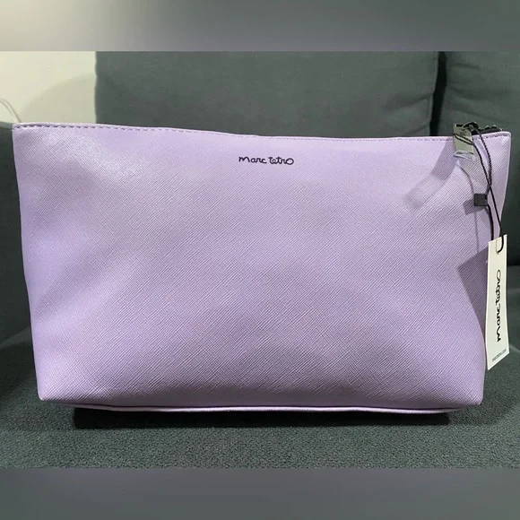 NWT Marc Tetro White Westie Dog Print & Purple Hydrangea Flowers Bag - Picture 2 of 13